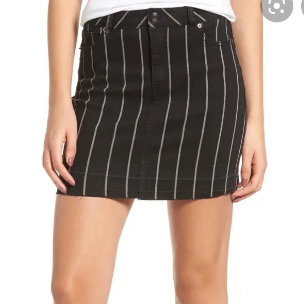 Striped Denim Skirt